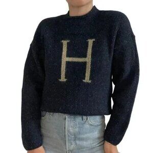 Harry Potter Wool Silk Sweater Size S M Navy Made in Scotland Universal Studios